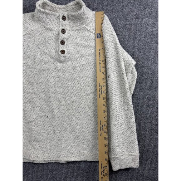 Territory Ahead Sweater Mens Small Oatmeal Henley Mock Neck Button Pullover Knit - Picture 4 of 7